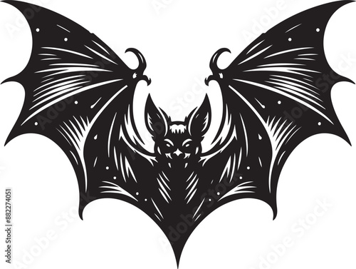 Bat silhouette vector illustration on white background.