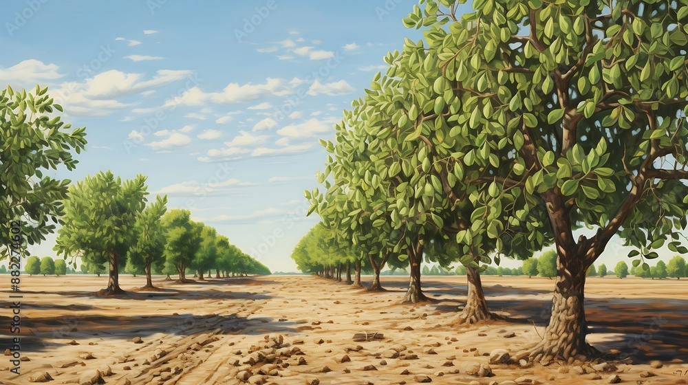 Portrayal Capturing the Harmony of Lined Fruit Trees
Portrayal Capturing the Harmony of Lined Fruit Trees
