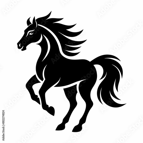 horse silhouette isolated on white © mdsaidul