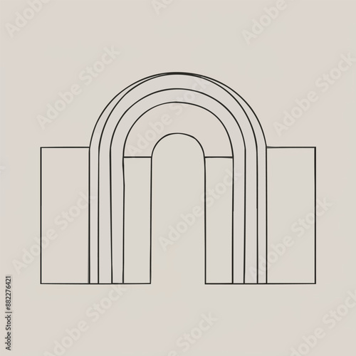 Flat sketch drawing of Venice canals and gondolas, minimalist style, monochrome, detailed line work, architectural elements, centered composition