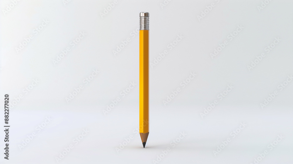Single plain pencil on a white background Single plain pencil on a white background