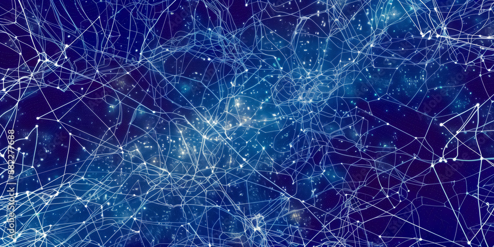 Abstract glowing digital mesh background with network connections and nodes - AI Generated Abstract glowing digital mesh background with network connections and nodes - AI Generated