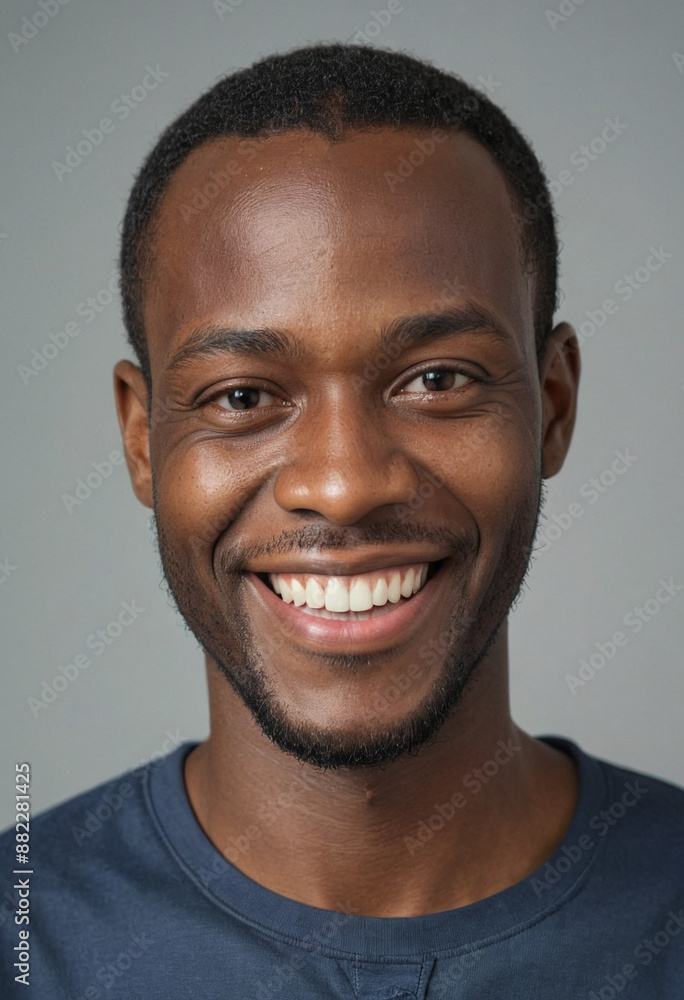 Portrait view of a regular happy smiling Nigeria man, ultra realistic, candid, social media, avatar image, plain solid background Portrait view of a regular happy smiling Nigeria man, ultra realistic, candid, social media, avatar image, plain solid background