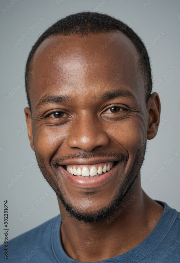 Portrait view of a regular happy smiling South Africa man, ultra realistic, candid, social media, avatar image, plain solid background Portrait view of a regular happy smiling South Africa man, ultra realistic, candid, social media, avatar image, plain solid background