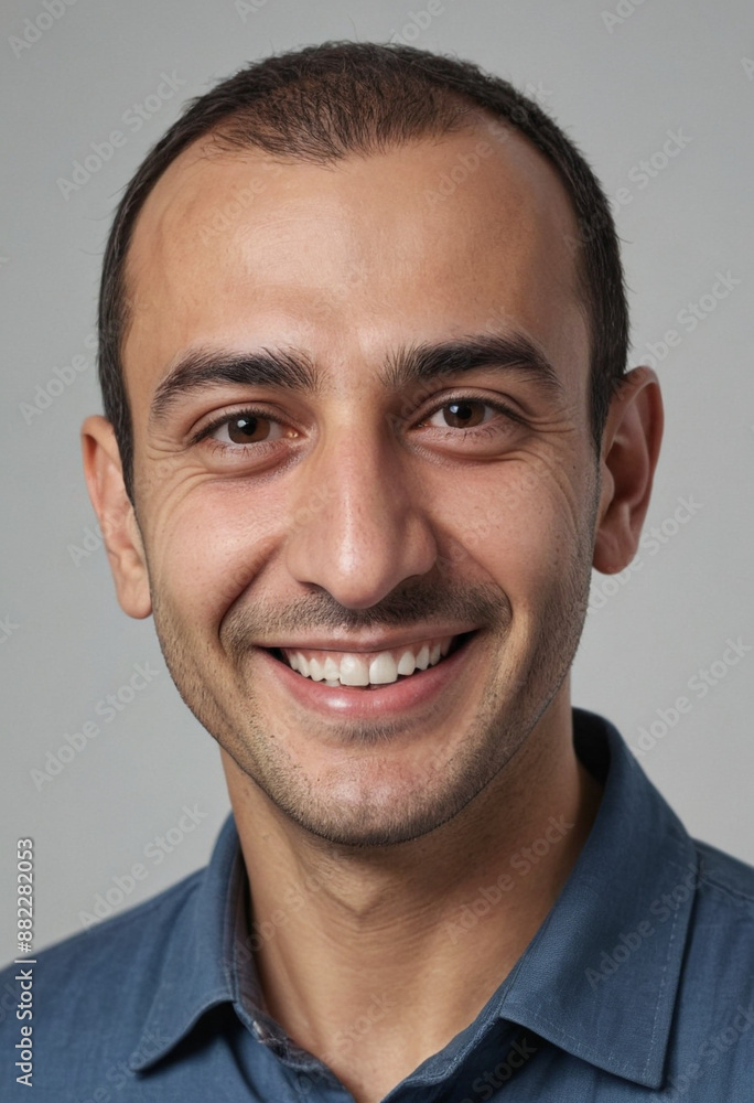 Portrait view of a regular happy smiling Azerbaijan man, ultra realistic, candid, social media, avatar image, plain solid background Portrait view of a regular happy smiling Azerbaijan man, ultra realistic, candid, social media, avatar image, plain solid background