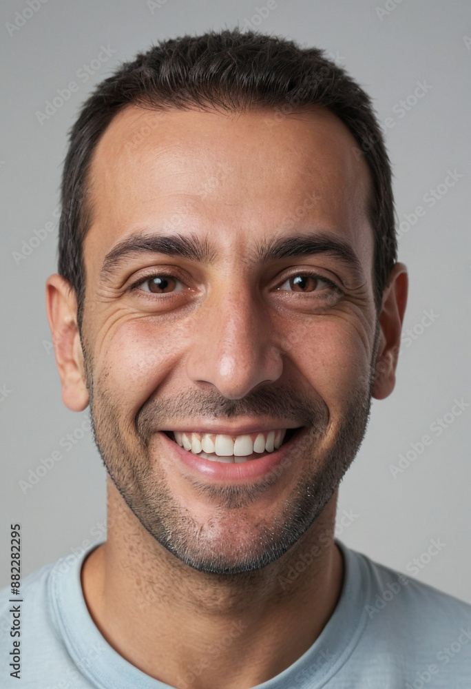 Portrait view of a regular happy smiling Cyprus man, ultra realistic, candid, social media, avatar image, plain solid background Portrait view of a regular happy smiling Cyprus man, ultra realistic, candid, social media, avatar image, plain solid background