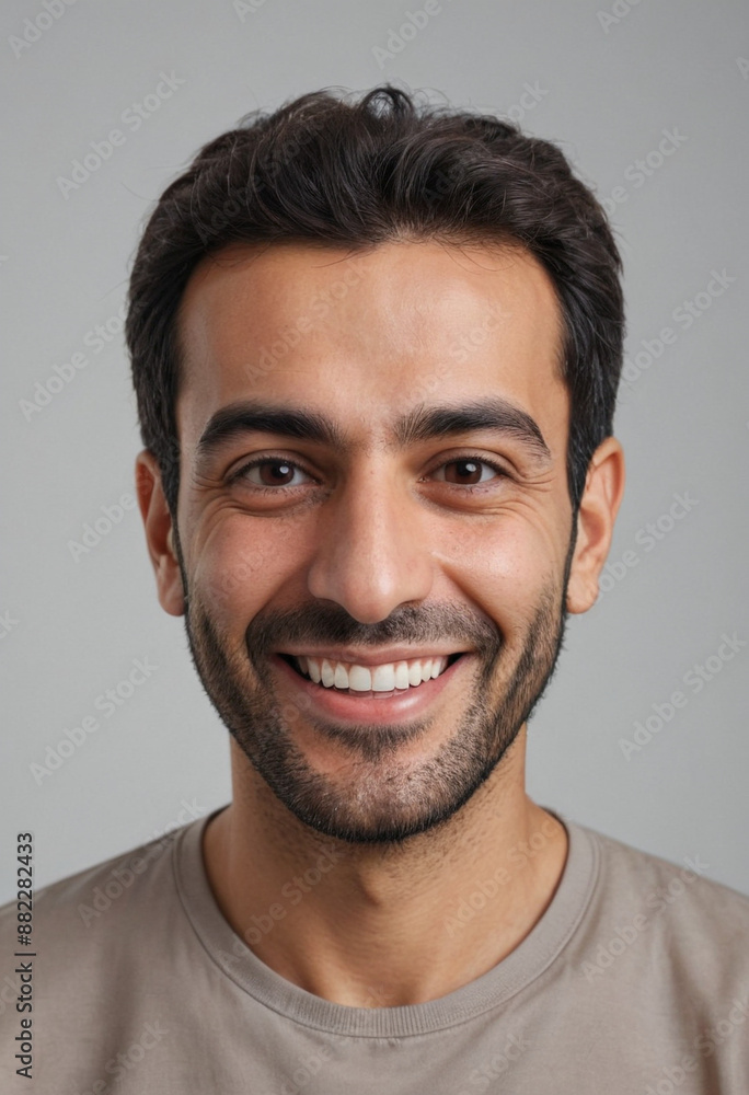 Portrait view of a regular happy smiling Iran man, ultra realistic, candid, social media, avatar image, plain solid background Portrait view of a regular happy smiling Iran man, ultra realistic, candid, social media, avatar image, plain solid background