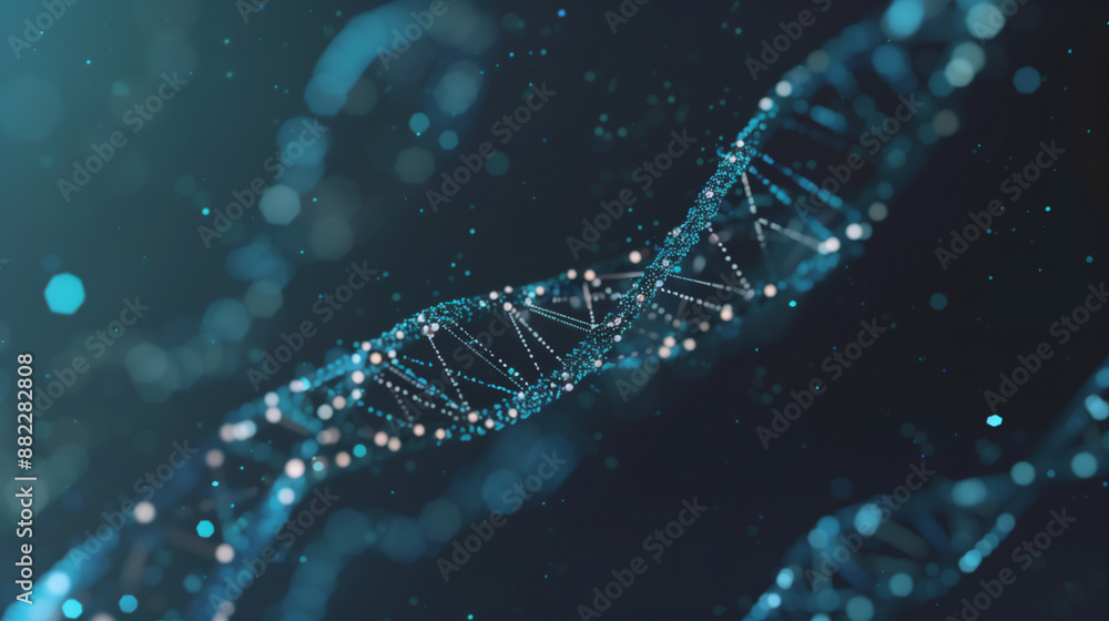 Abstract DNA Structure on Dark Background Abstract DNA Structure on Dark Background