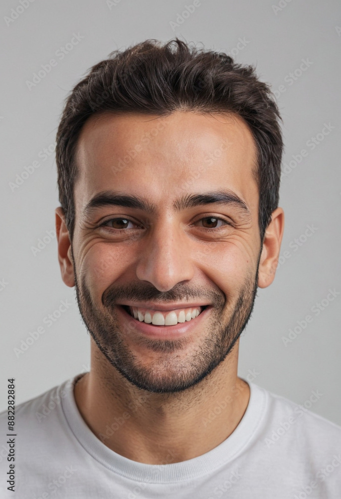 Portrait view of a regular happy smiling Lebanon man, ultra realistic, candid, social media, avatar image, plain solid background Portrait view of a regular happy smiling Lebanon man, ultra realistic, candid, social media, avatar image, plain solid background