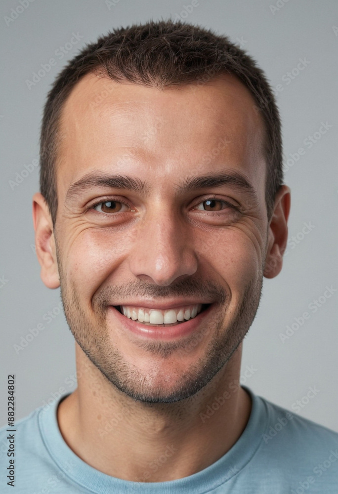 Portrait view of a regular happy smiling Montenegro man, ultra realistic, candid, social media, avatar image, plain solid background Portrait view of a regular happy smiling Montenegro man, ultra realistic, candid, social media, avatar image, plain solid background