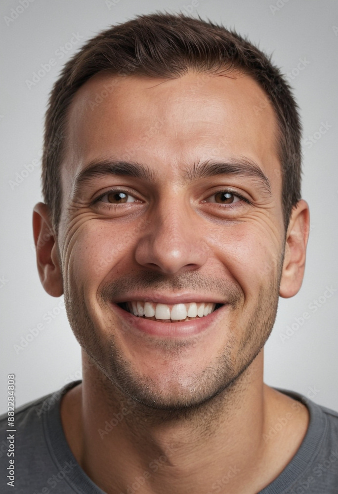 Portrait view of a regular happy smiling Montenegro man, ultra realistic, candid, social media, avatar image, plain solid background Portrait view of a regular happy smiling Montenegro man, ultra realistic, candid, social media, avatar image, plain solid background
