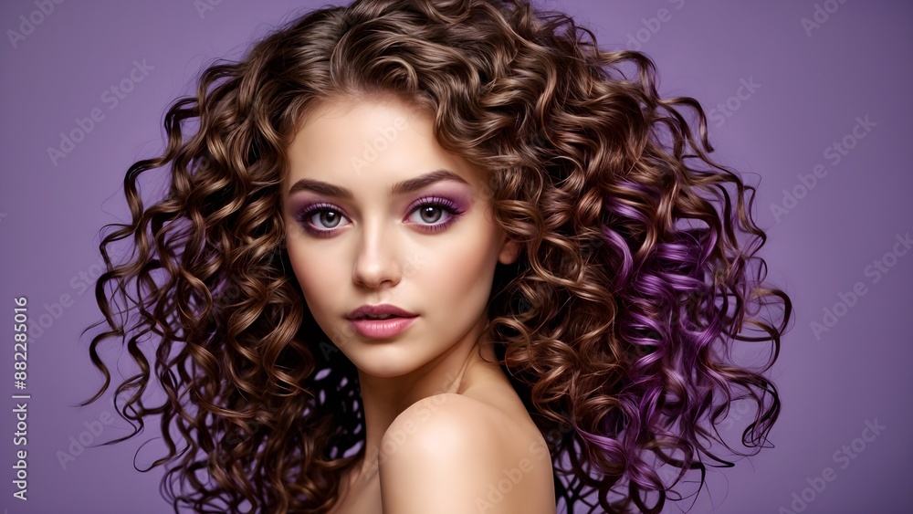 portrait of a woman with long curly hair portrait of a woman with long curly hair