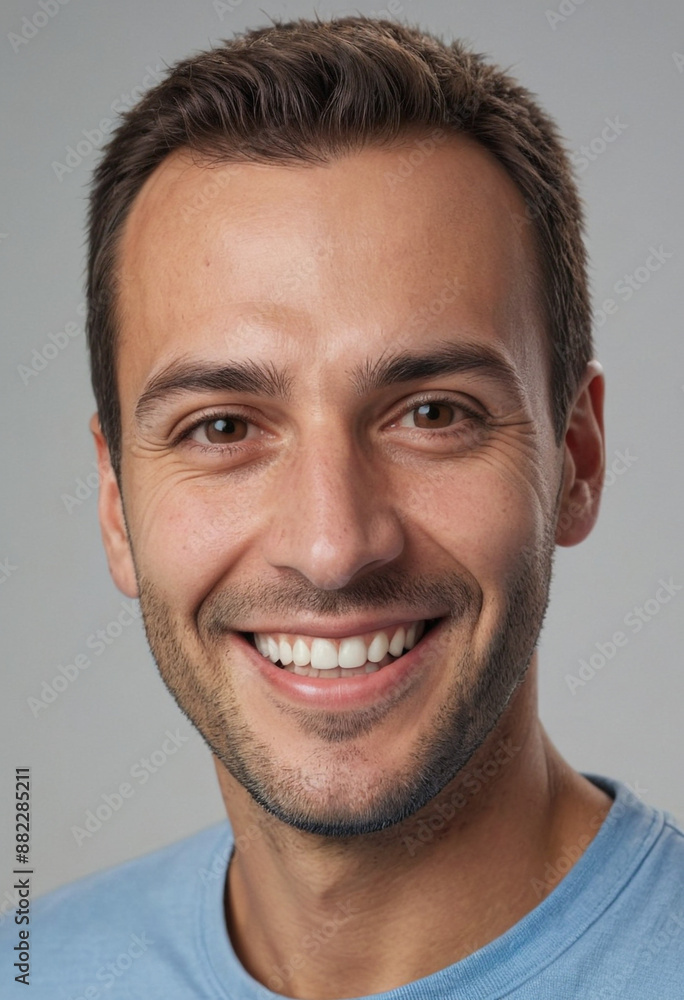 Portrait view of a regular happy smiling San Marino man, ultra realistic, candid, social media, avatar image, plain solid background Portrait view of a regular happy smiling San Marino man, ultra realistic, candid, social media, avatar image, plain solid background