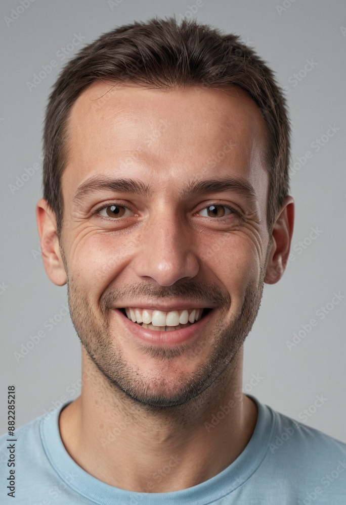 Portrait view of a regular happy smiling Serbia man, ultra realistic, candid, social media, avatar image, plain solid background Portrait view of a regular happy smiling Serbia man, ultra realistic, candid, social media, avatar image, plain solid background