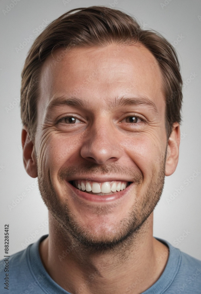 Portrait view of a regular happy smiling Sweden man, ultra realistic, candid, social media, avatar image, plain solid background Portrait view of a regular happy smiling Sweden man, ultra realistic, candid, social media, avatar image, plain solid background