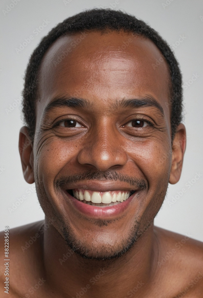 Portrait view of a regular happy smiling Antigua and Barbuda man, ultra realistic, candid, social media, avatar image, plain solid background Portrait view of a regular happy smiling Antigua and Barbuda man, ultra realistic, candid, social media, avatar image, plain solid background
