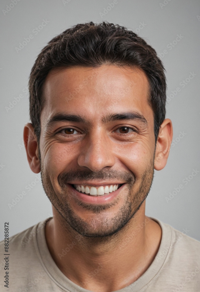 Portrait view of a regular happy smiling Costa Rica man, ultra realistic, candid, social media, avatar image, plain solid background Portrait view of a regular happy smiling Costa Rica man, ultra realistic, candid, social media, avatar image, plain solid background