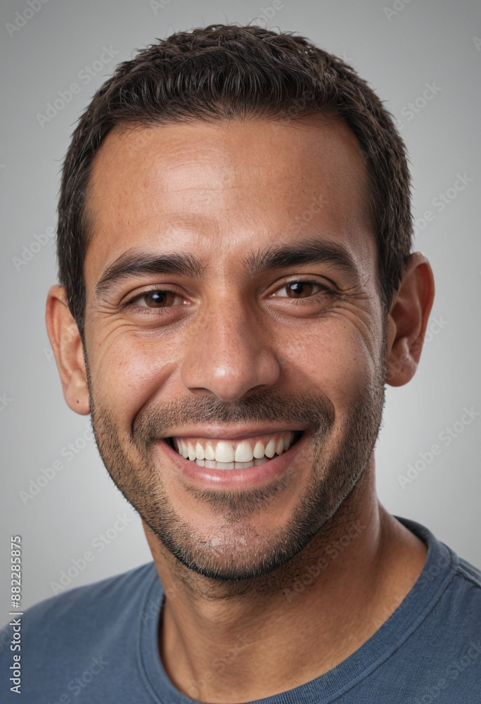 Portrait view of a regular happy smiling Costa Rica man, ultra realistic, candid, social media, avatar image, plain solid background Portrait view of a regular happy smiling Costa Rica man, ultra realistic, candid, social media, avatar image, plain solid background