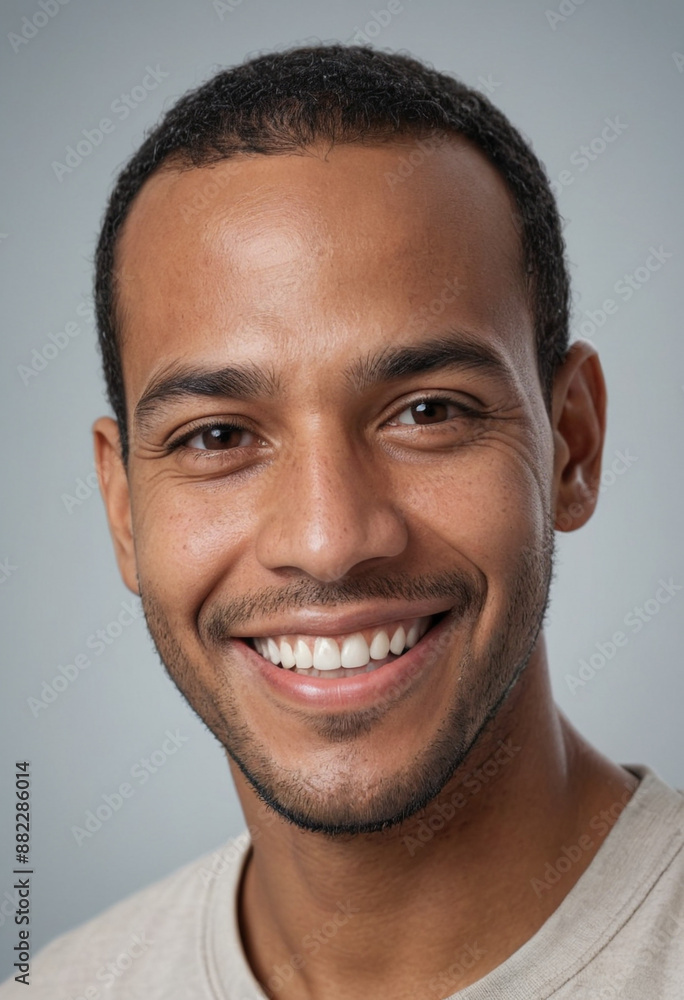 Portrait view of a regular happy smiling Dominican Republic man, ultra realistic, candid, social media, avatar image, plain solid background Portrait view of a regular happy smiling Dominican Republic man, ultra realistic, candid, social media, avatar image, plain solid background