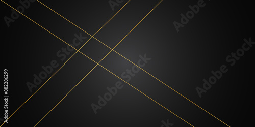 Luxury black background banner illustration with gold strip art deco black border.