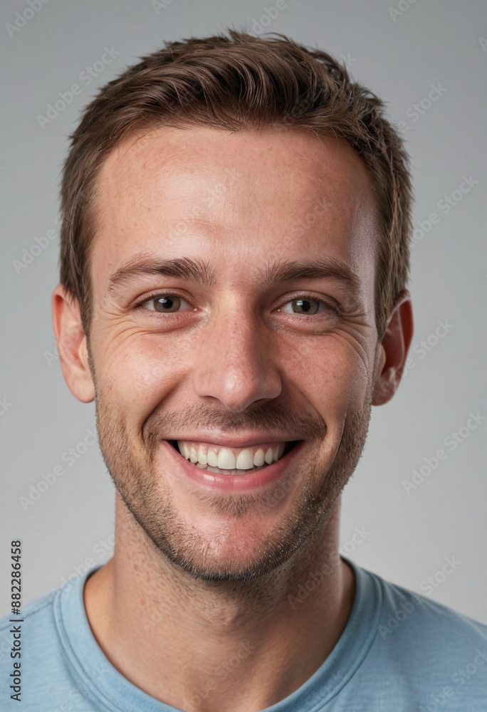 Portrait view of a regular happy smiling Australia man, ultra realistic, candid, social media, avatar image, plain solid background Portrait view of a regular happy smiling Australia man, ultra realistic, candid, social media, avatar image, plain solid background