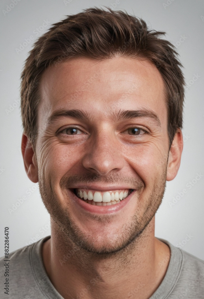 Portrait view of a regular happy smiling Australia man, ultra realistic, candid, social media, avatar image, plain solid background Portrait view of a regular happy smiling Australia man, ultra realistic, candid, social media, avatar image, plain solid background