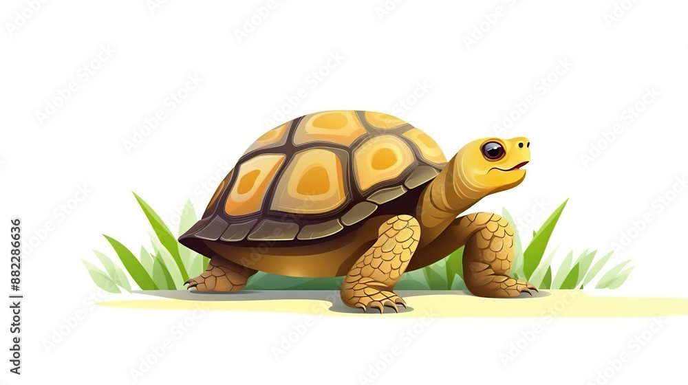 Fototapeta premium Isolated tortoise crawling on a white background