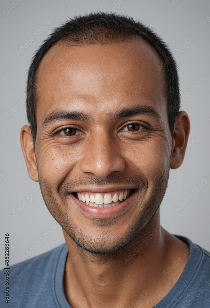 Portrait view of a regular happy smiling Nauru man, ultra realistic, candid, social media, avatar image, plain solid background Portrait view of a regular happy smiling Nauru man, ultra realistic, candid, social media, avatar image, plain solid background