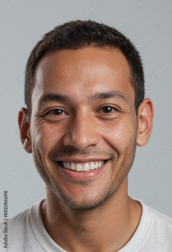 Portrait view of a regular happy smiling Palau man, ultra realistic, candid, social media, avatar image, plain solid background Portrait view of a regular happy smiling Palau man, ultra realistic, candid, social media, avatar image, plain solid background