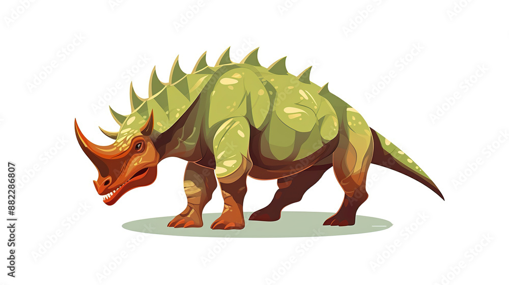 Fototapeta premium Dinosaur triceratops on a white background