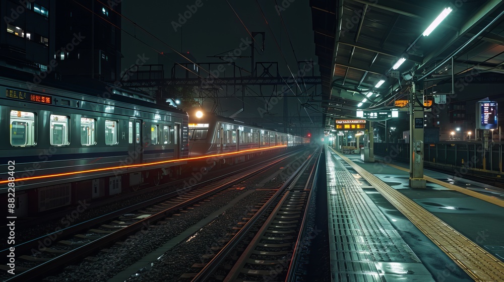 Night Train at City Station Night Train at City Station