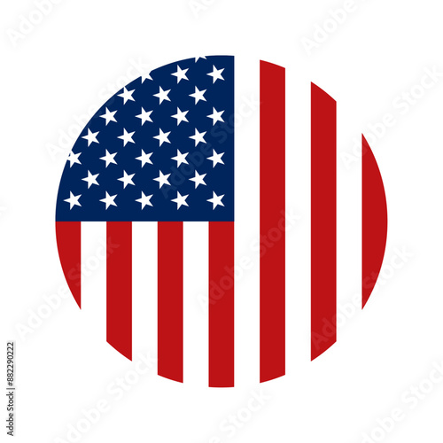 Round United States flag icon