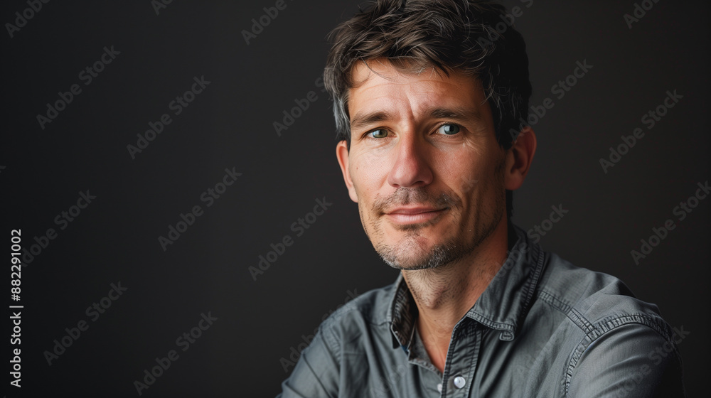 Fototapeta premium portrait of a man in grey shirt