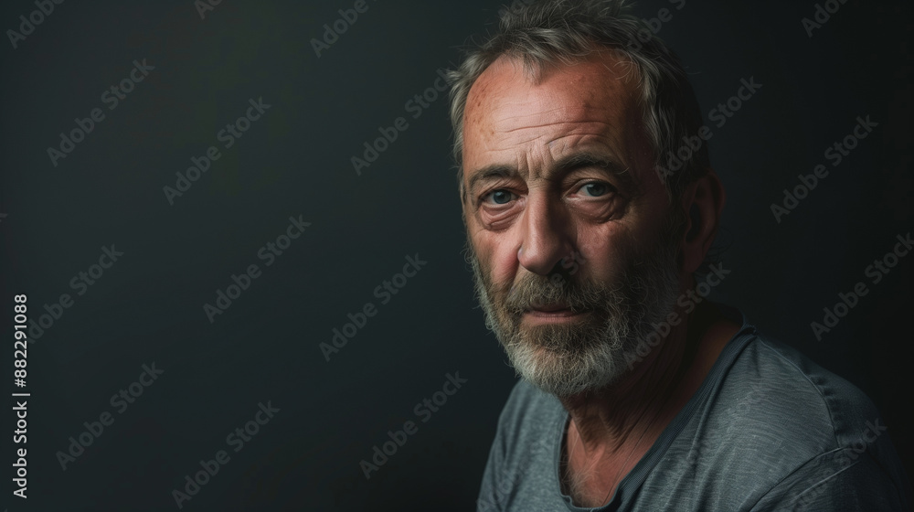 portrait of a man in grey shirt portrait of a man in grey shirt