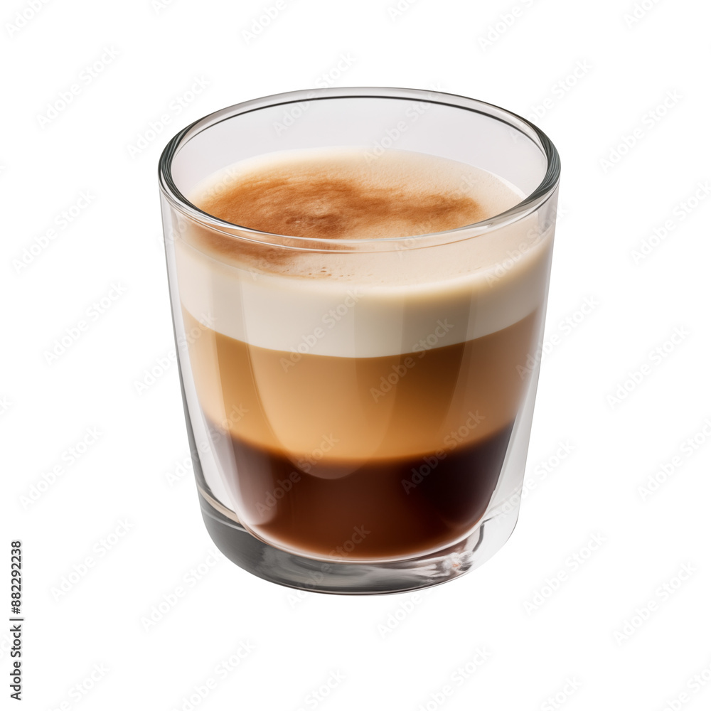 A small glass cup of cortado transparent png A small glass cup of cortado transparent png