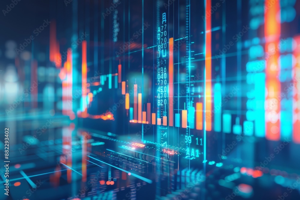 Dazzling digital financial data analysis visualization Dazzling digital financial data analysis visualization