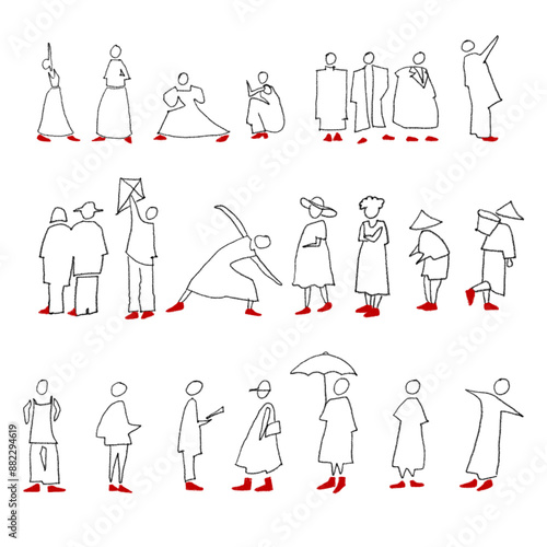 set of people, people vector, vector of people sketch, illustrations of people set