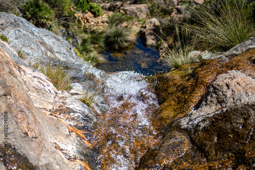 Canvastavla Hiking trail to waterfalls over river Caballos, Sierra de la Nieves National Par