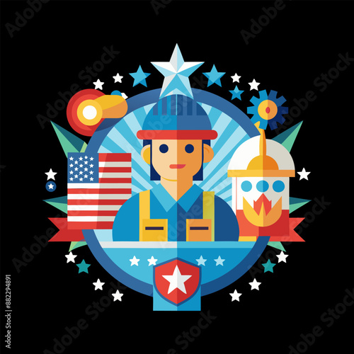 Happy Labor day or international workers day. May 1st International Labor Day. Labor Day poster. Labor Day logo design. Labor Day brand logo.
