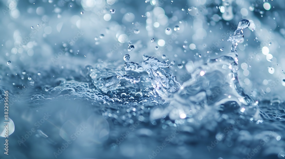 Chaotic water splashes and drops colorful bright abstract nature background. World Water Day concept Chaotic water splashes and drops colorful bright abstract nature background. World Water Day concept
