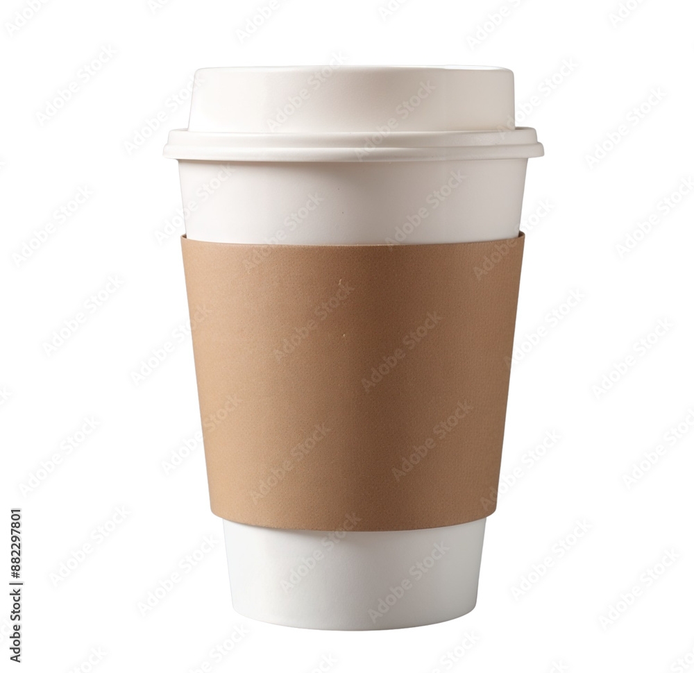 A plain white disposable takeaway coffee cup with a black lid, placed on a table. Perfect for coffee shops or branding mockups isolated transparent image A plain white disposable takeaway coffee cup with a black lid, placed on a table. Perfect for coffee shops or branding mockups isolated transparent image