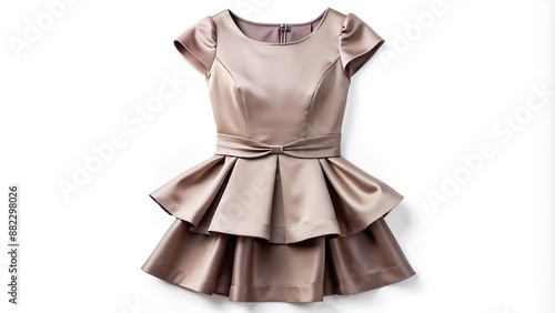 Elegant and sophisticated sleeveless dress with a pleated skirt and bow detail photo