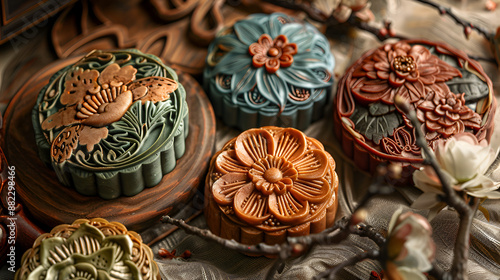 Celestial Delights: An Assortment of Intricately Designed Mooncakes