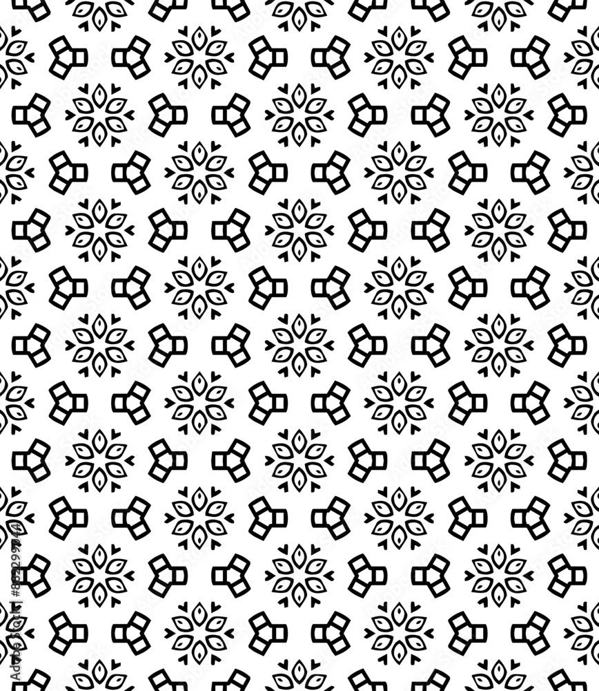 Black and white seamless abstract pattern. Background and backdrop. Grayscale ornamental design. Black and white seamless abstract pattern. Background and backdrop. Grayscale ornamental design.