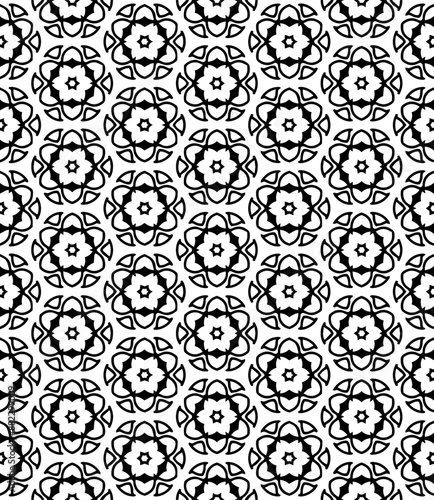 Black and white seamless abstract pattern. Background and backdrop. Grayscale ornamental design.