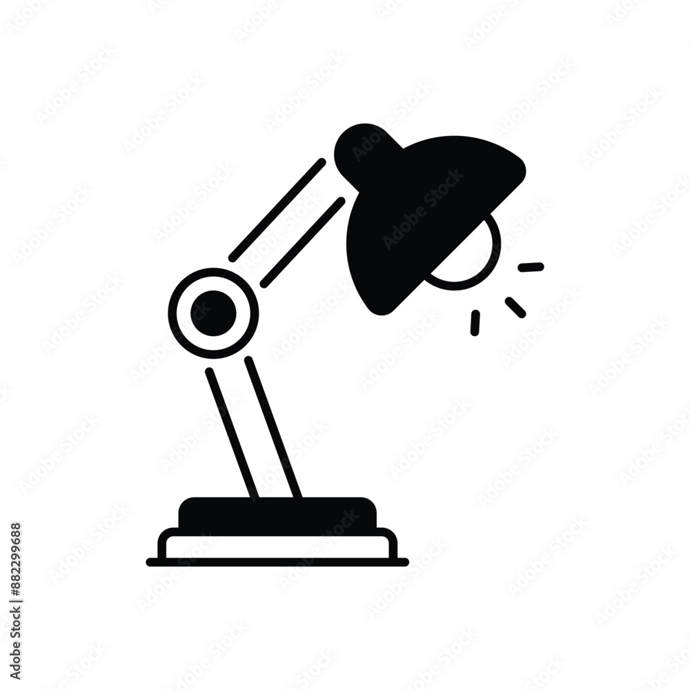 Desk Lamp icon design with white background stock illustration Desk Lamp icon design with white background stock illustration
