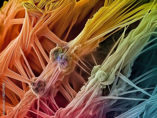 Macro of hair structure, Structure of human hair in an electron microscope photo