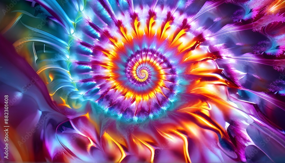 Vivid abstract fractal spiral, rainbow colors, mesmerizing digital art, vibrant background. Generative AI Vivid abstract fractal spiral, rainbow colors, mesmerizing digital art, vibrant background. Generative AI