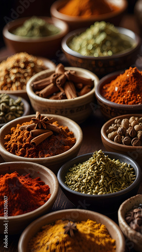 Vibrant Spices for Meat Amidst Oriental Cuisine 