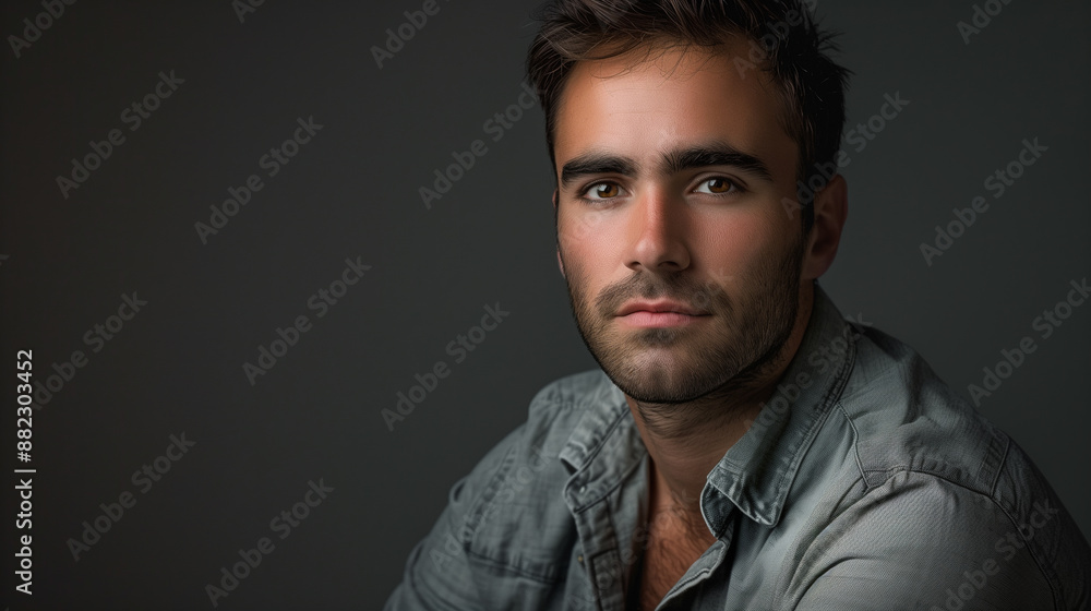 Obraz premium portrait of a man in grey shirt